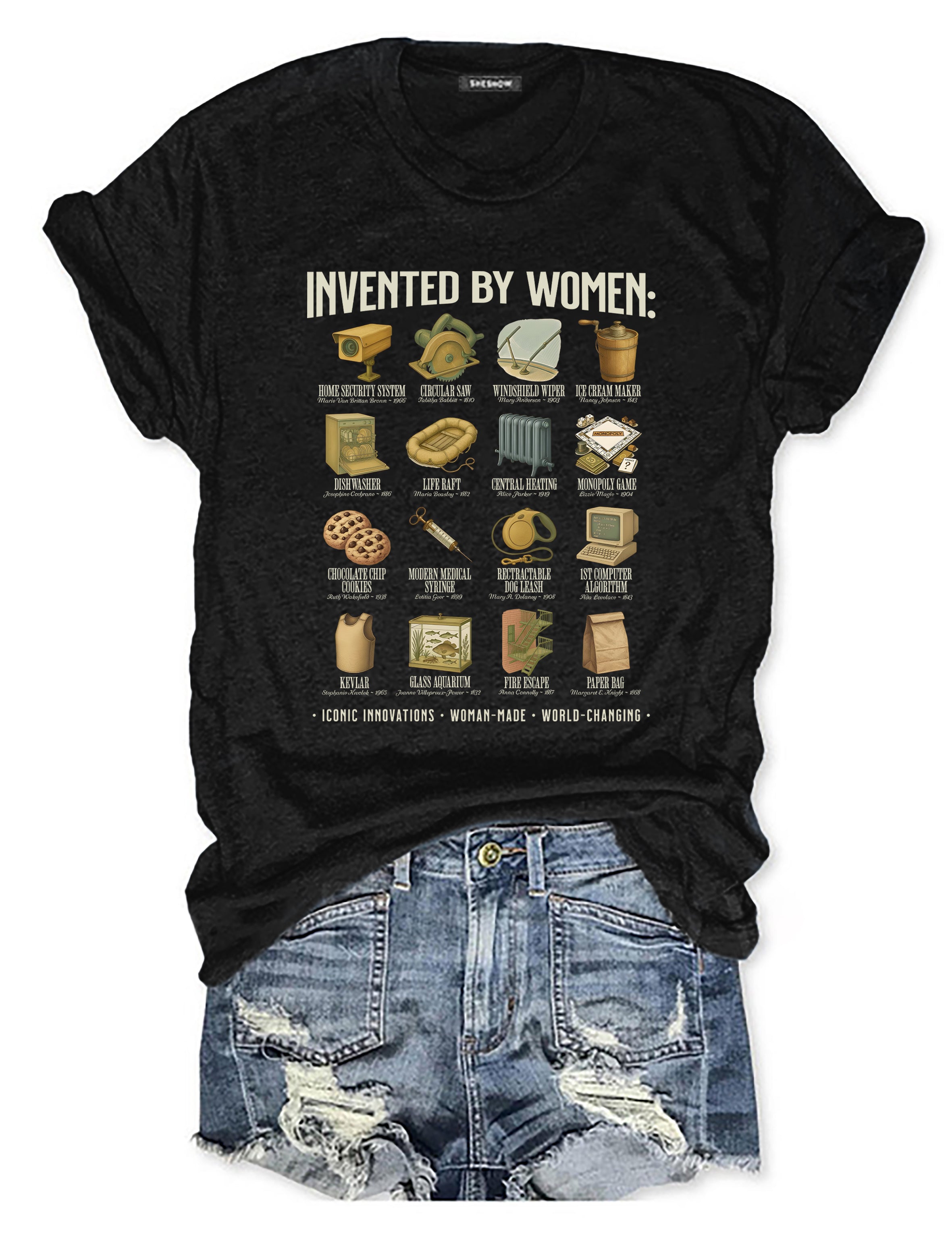 T-shirt graphique inspirant inventé par des femmes - T-shirt à message féministe 