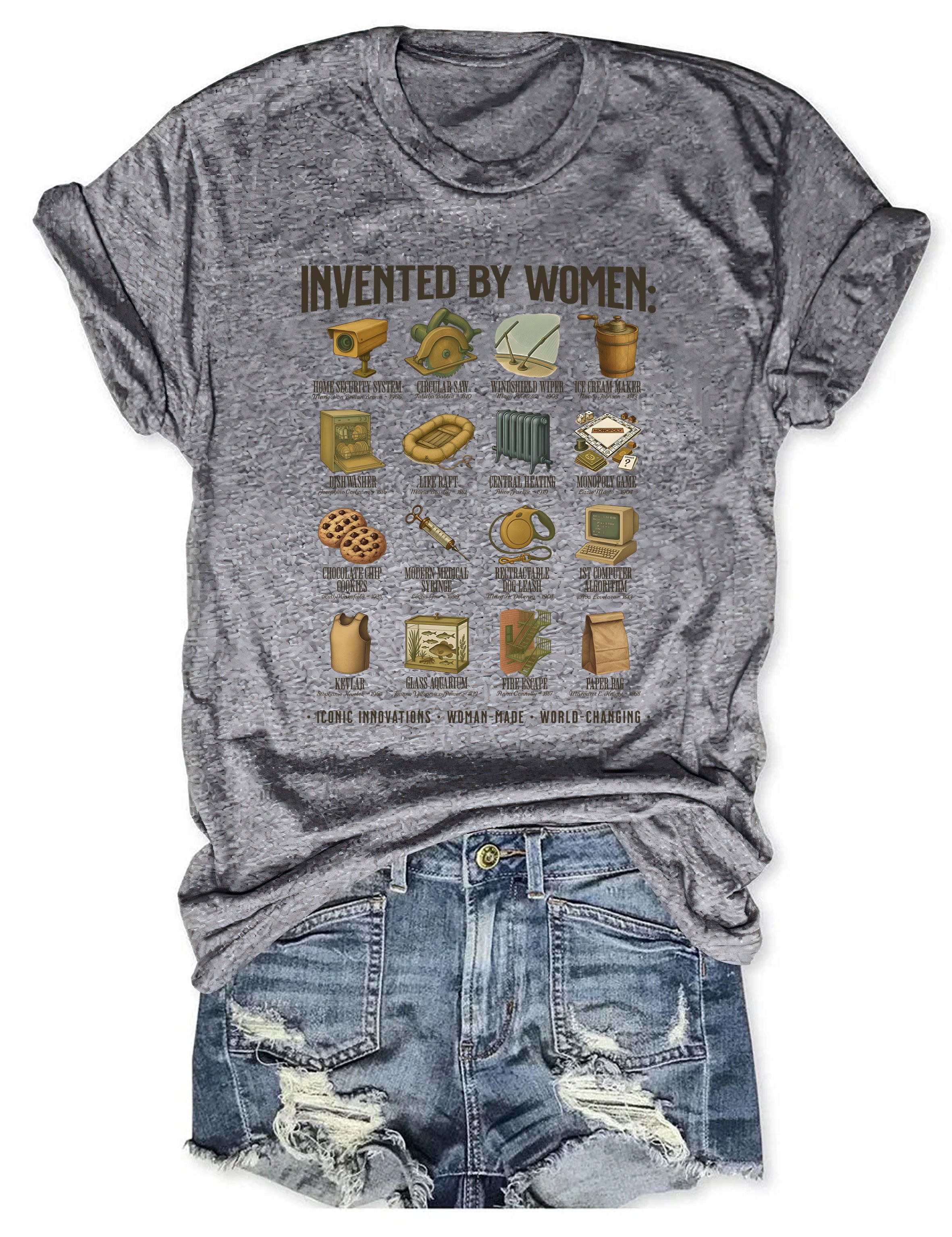 T-shirt graphique inspirant inventé par des femmes - T-shirt à message féministe 