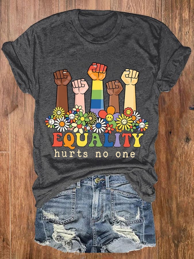 L'égalité des femmes ne fait de mal à personne Mois des fiertés LGBTQ T-shirt décontracté Soyez gentils 