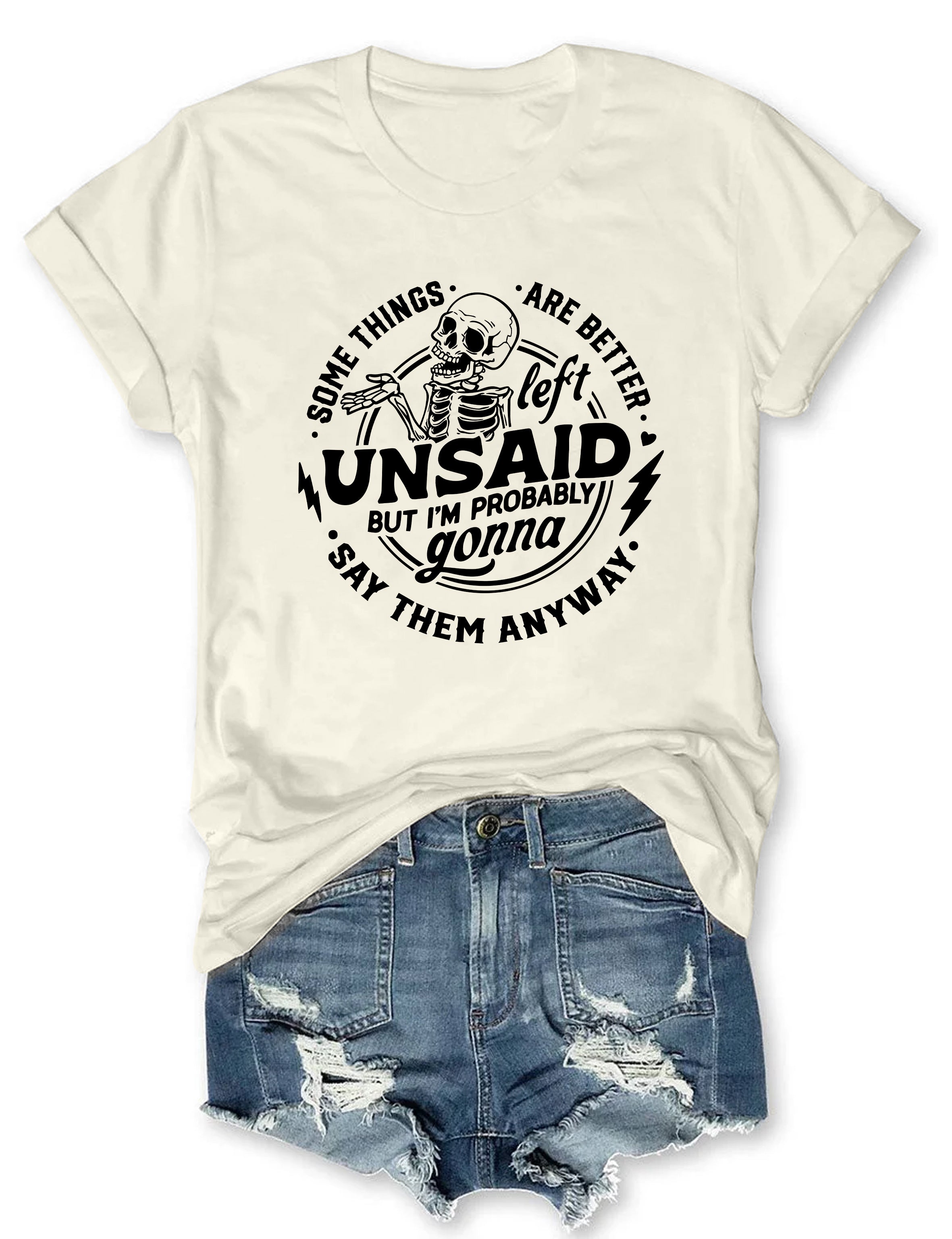 T-shirt graphique vintage « Il vaut mieux ne pas dire certaines choses » - Citation rétro 