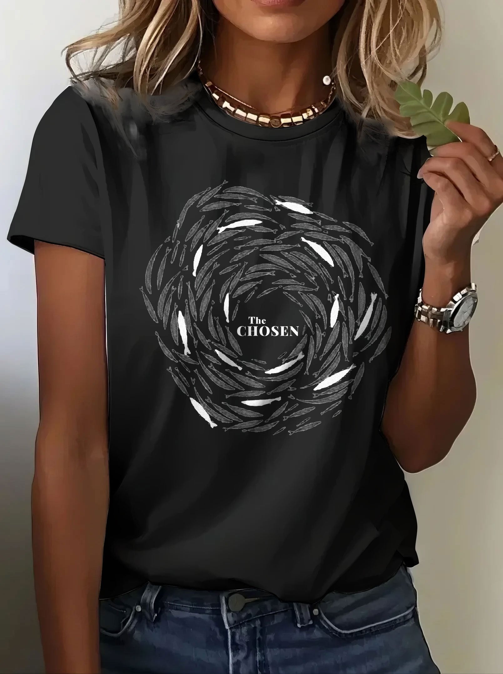 T-shirt imprimé à manches courtes pour femmes « The Chosen » de la marque Chosen By Faith 