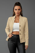 Women's Blazer with Lapel Collar and Button Closure