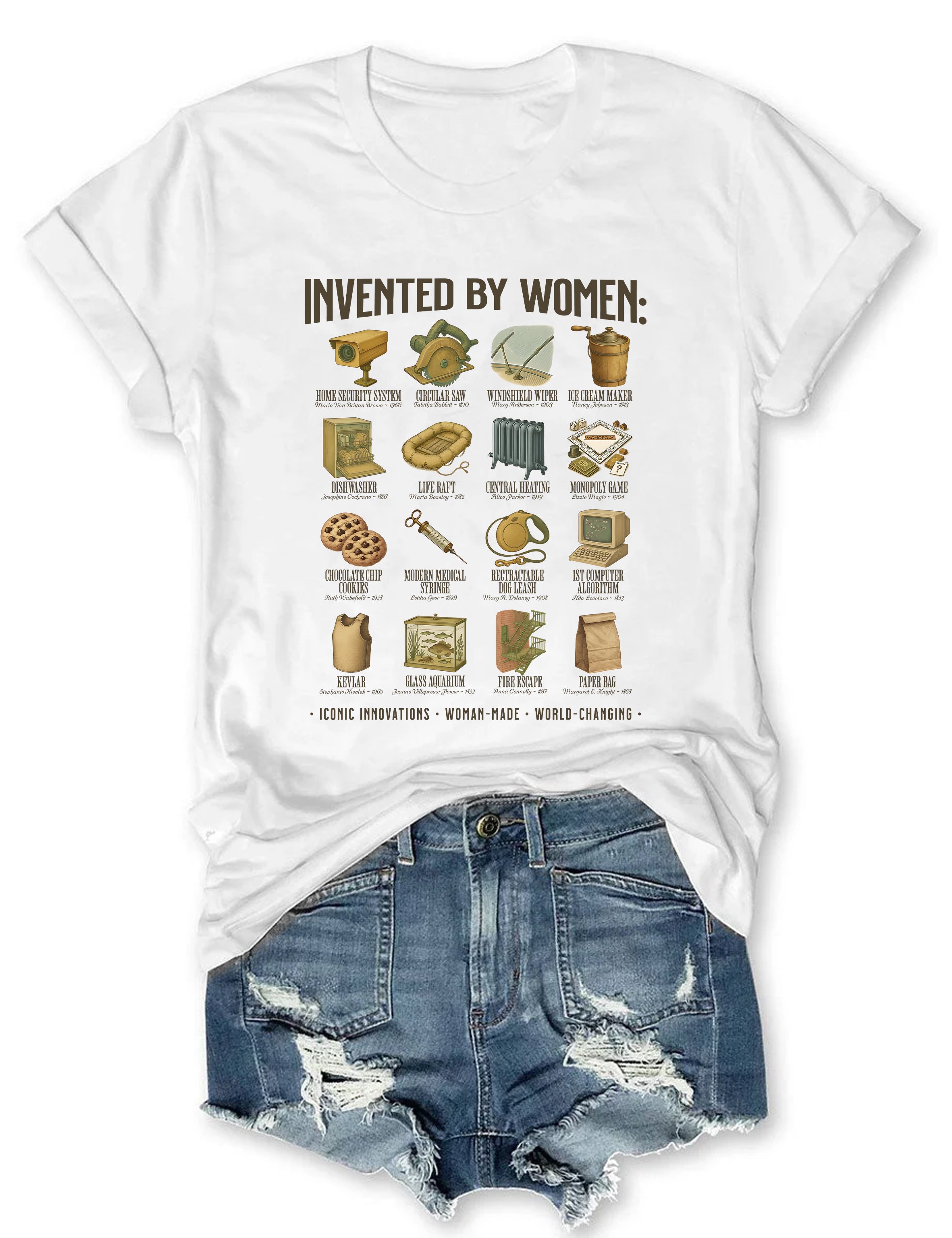 T-shirt graphique inspirant inventé par des femmes - T-shirt à message féministe 