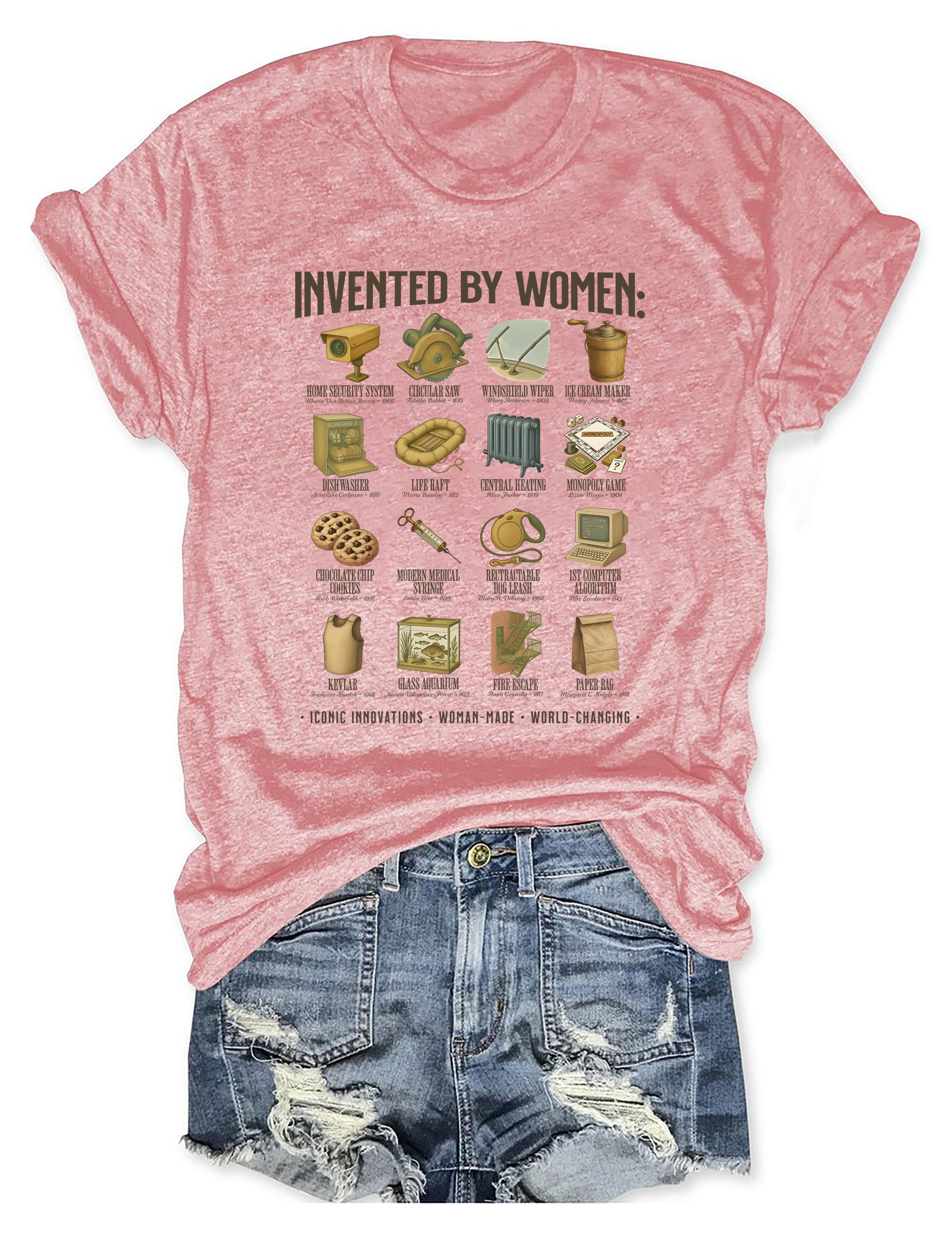 T-shirt graphique inspirant inventé par des femmes - T-shirt à message féministe 