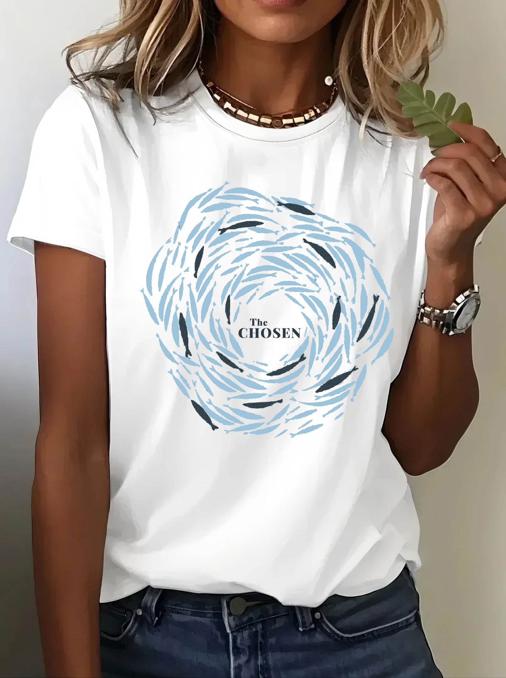 T-shirt imprimé à manches courtes pour femmes « The Chosen » de la marque Chosen By Faith 