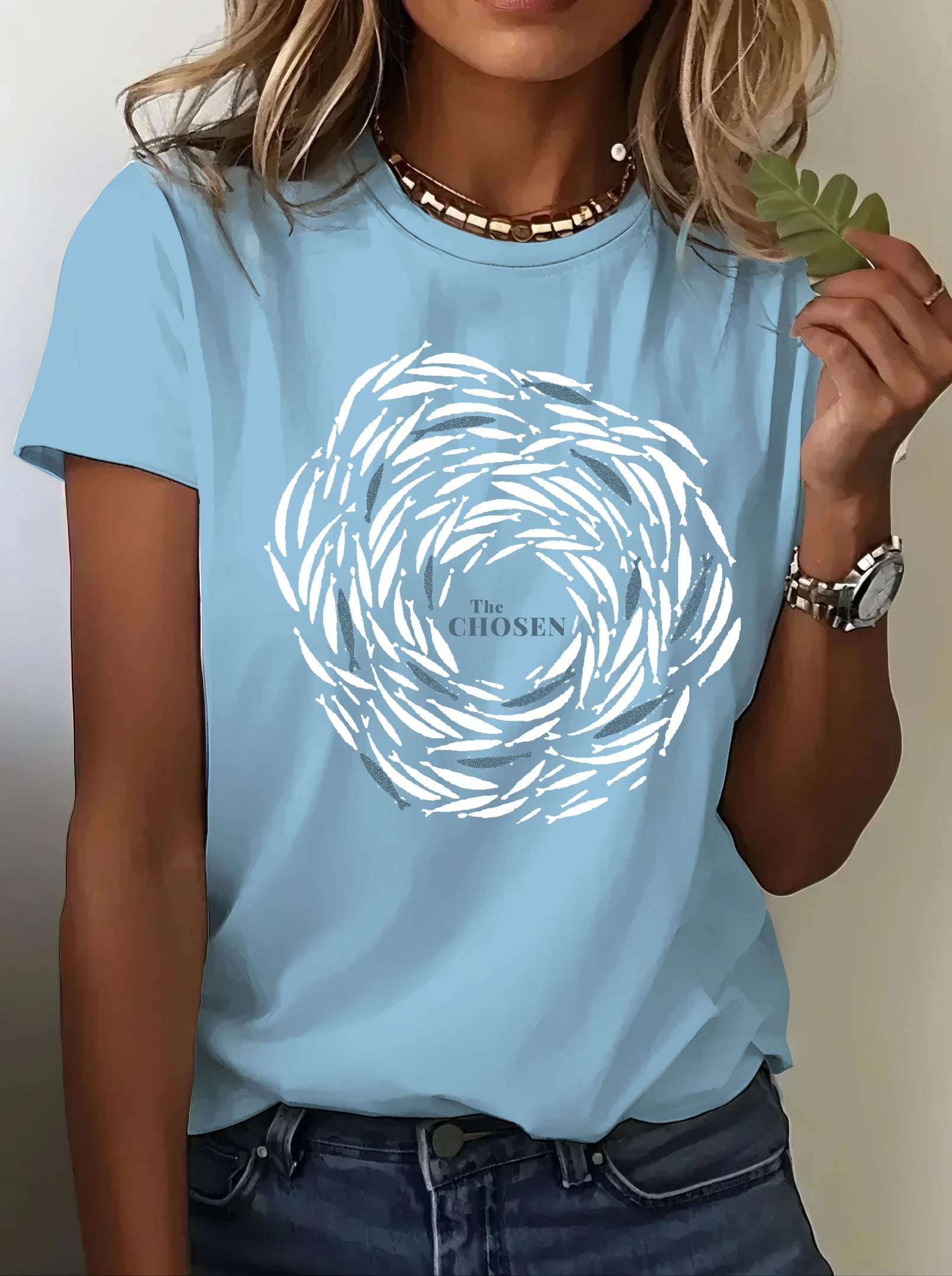 T-shirt imprimé à manches courtes pour femmes « The Chosen » de la marque Chosen By Faith 