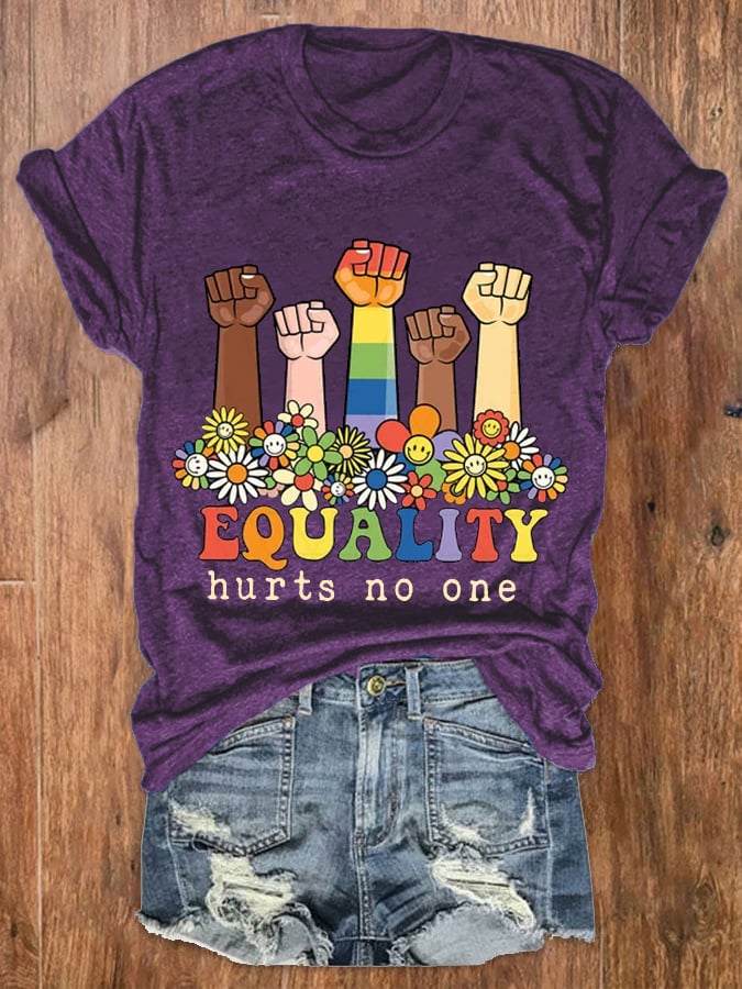 L'égalité des femmes ne fait de mal à personne Mois des fiertés LGBTQ T-shirt décontracté Soyez gentils 