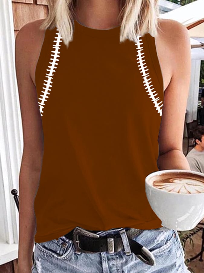 T-shirt sans manches pour femmes passionnées de football 