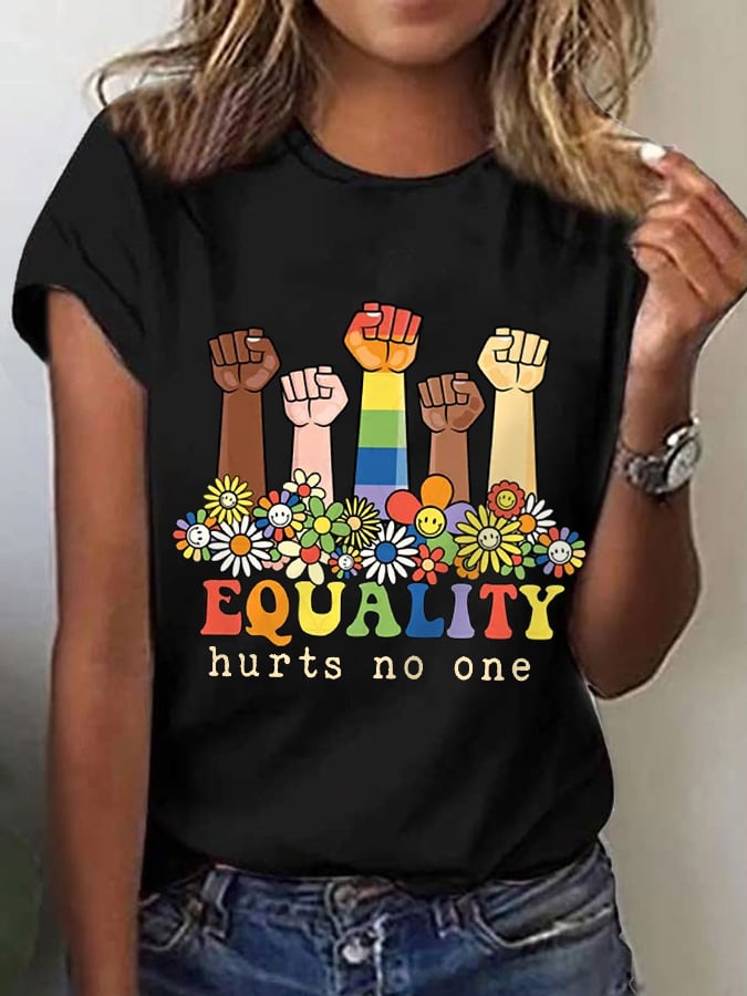 L'égalité des femmes ne fait de mal à personne Mois des fiertés LGBTQ T-shirt décontracté Soyez gentils 
