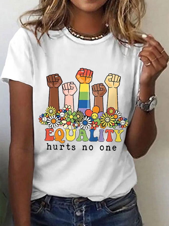 L'égalité des femmes ne fait de mal à personne Mois des fiertés LGBTQ T-shirt décontracté Soyez gentils 