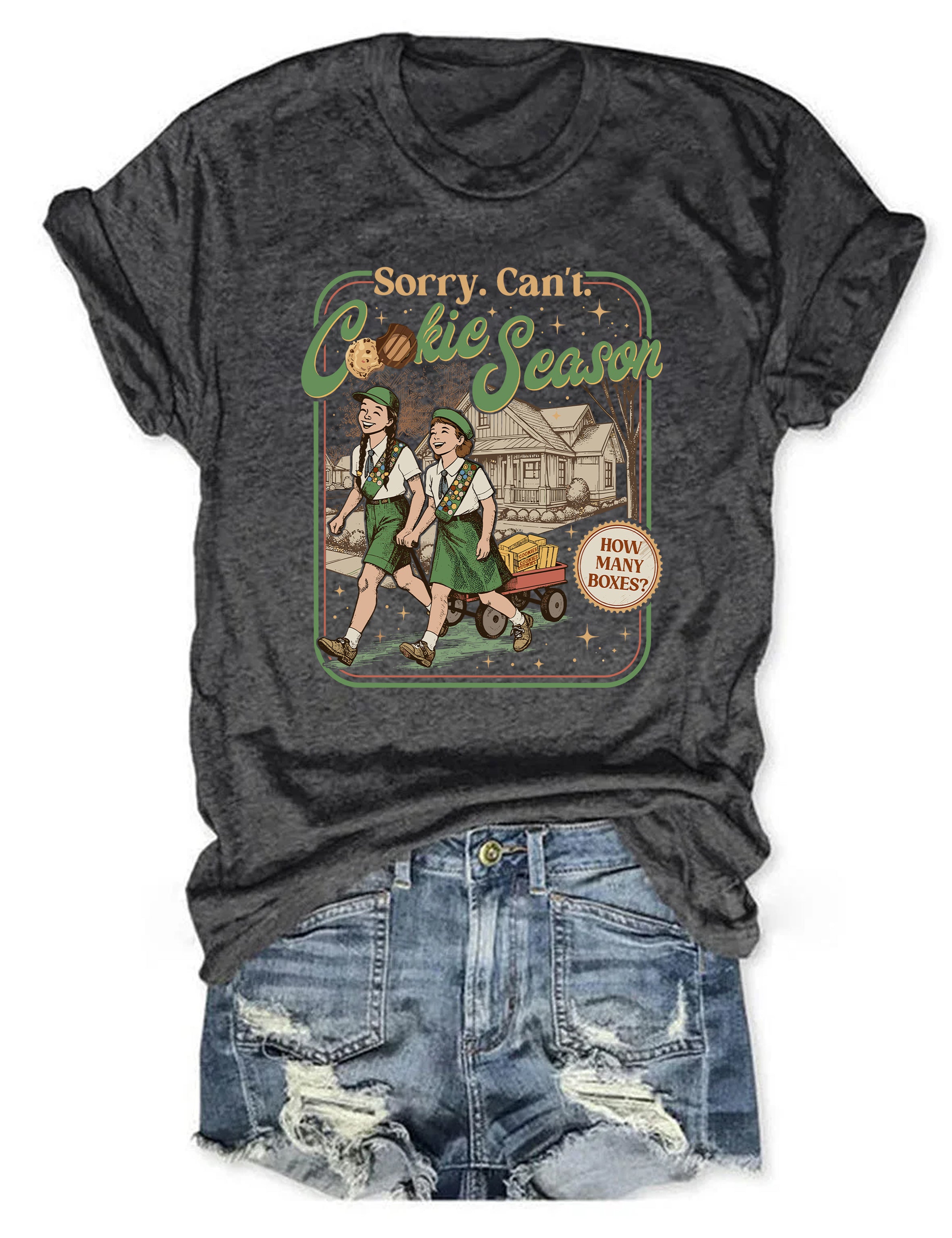 T-shirt graphique humoristique « Désolé, je ne peux pas » - Humour de Noël et de pâtisserie 