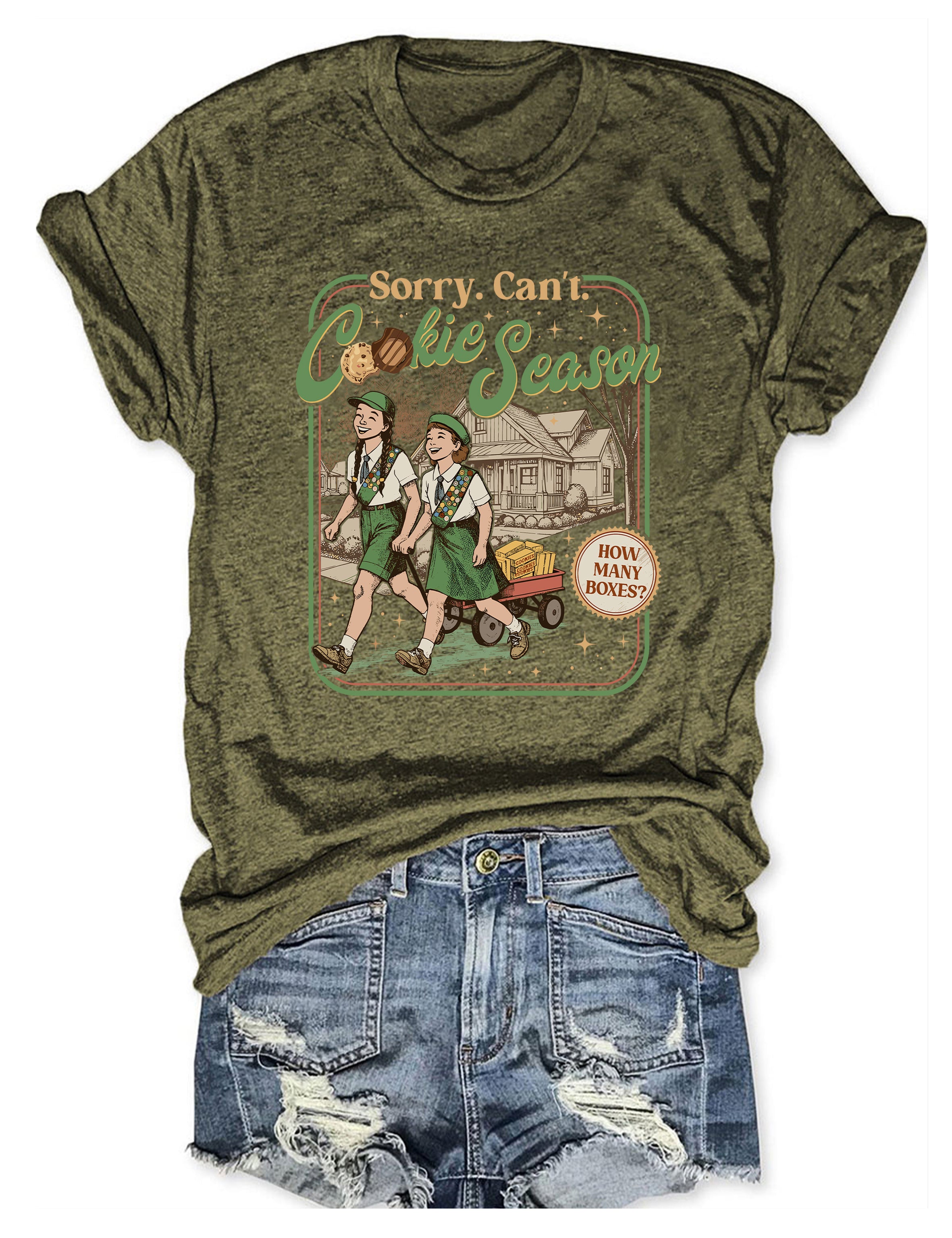 T-shirt graphique humoristique « Désolé, je ne peux pas » - Humour de Noël et de pâtisserie 