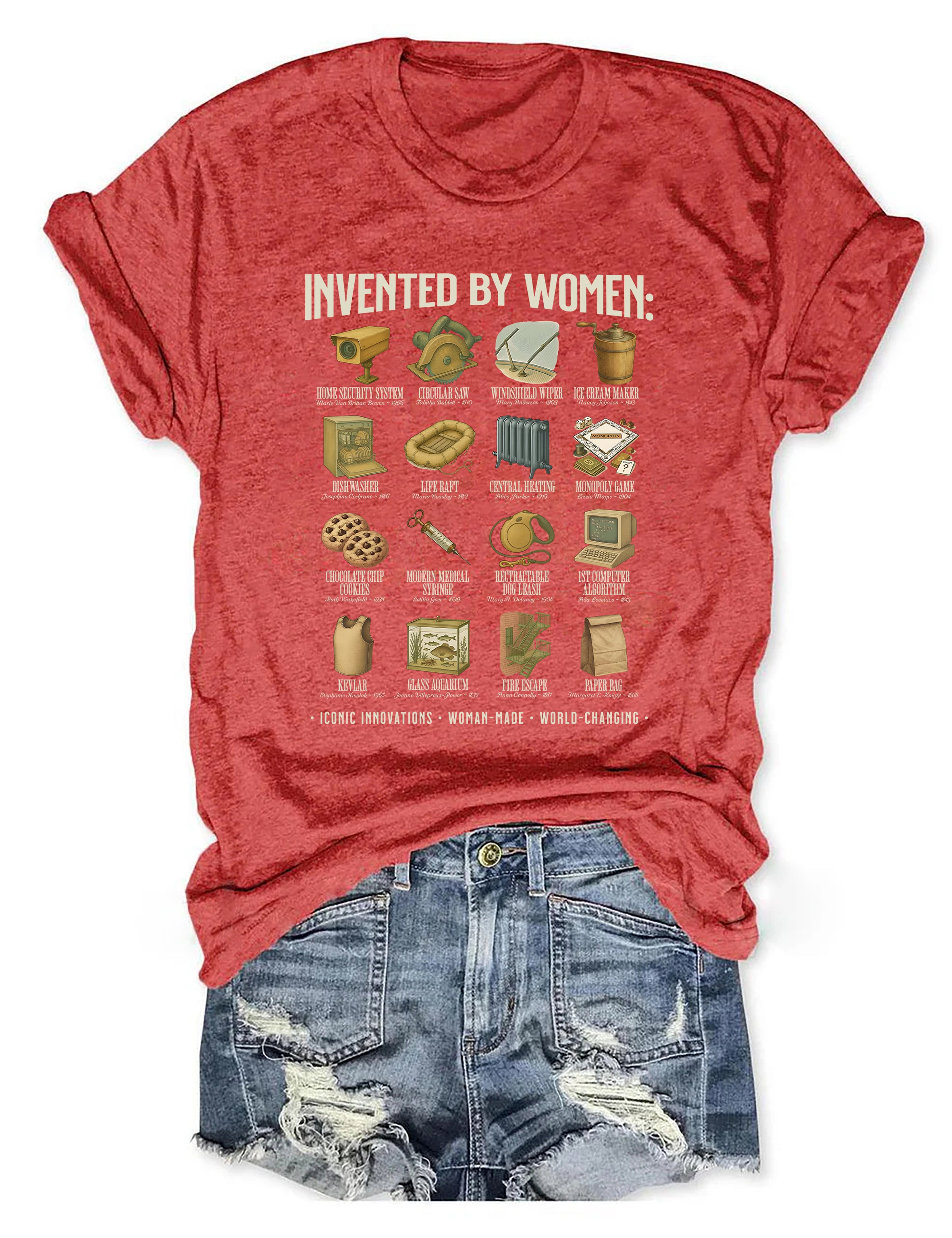T-shirt graphique inspirant inventé par des femmes - T-shirt à message féministe 