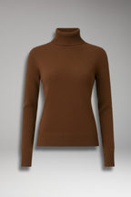 Women's Turtleneck Sweater with Long Sleeves and Ribbed Surface
