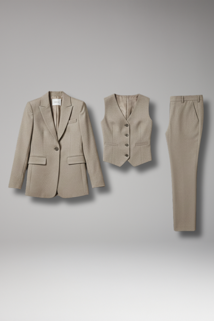 Women's Suit Set with Blazer, Waistcoat and Trousers