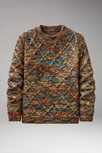 Men's Sweater with Diamond Pattern Texture