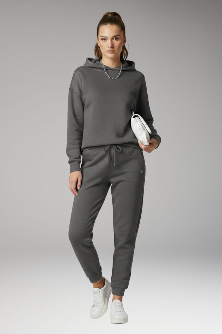 Women's Jogging Pants with Adjustable Waist and Ribbed Cuffs