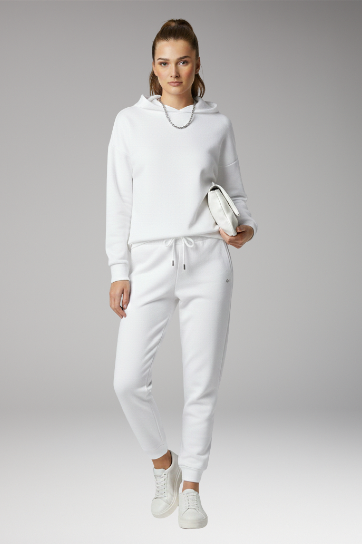 Women's Jogging Pants with Adjustable Waist and Ribbed Cuffs