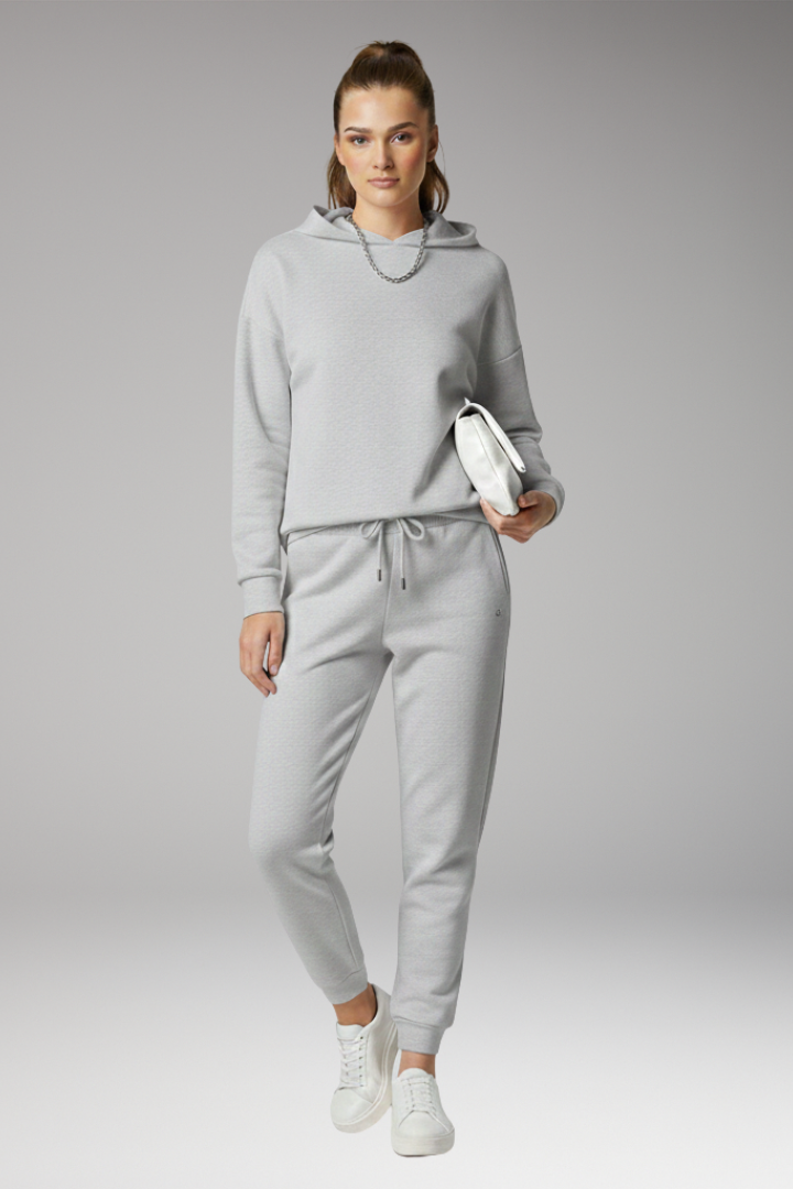 Women's Jogging Pants with Adjustable Waist and Ribbed Cuffs