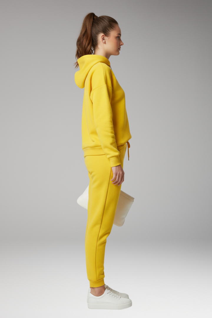 Women's Jogging Pants with Adjustable Waist and Ribbed Cuffs