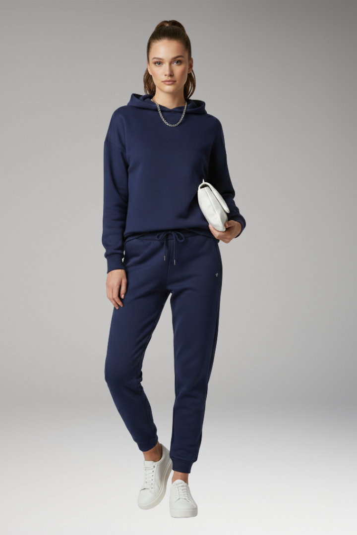 Women's Jogging Pants with Adjustable Waist and Ribbed Cuffs