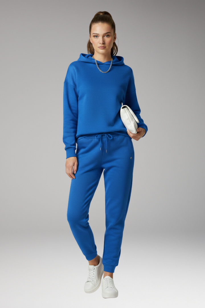 Women's Jogging Pants with Adjustable Waist and Ribbed Cuffs