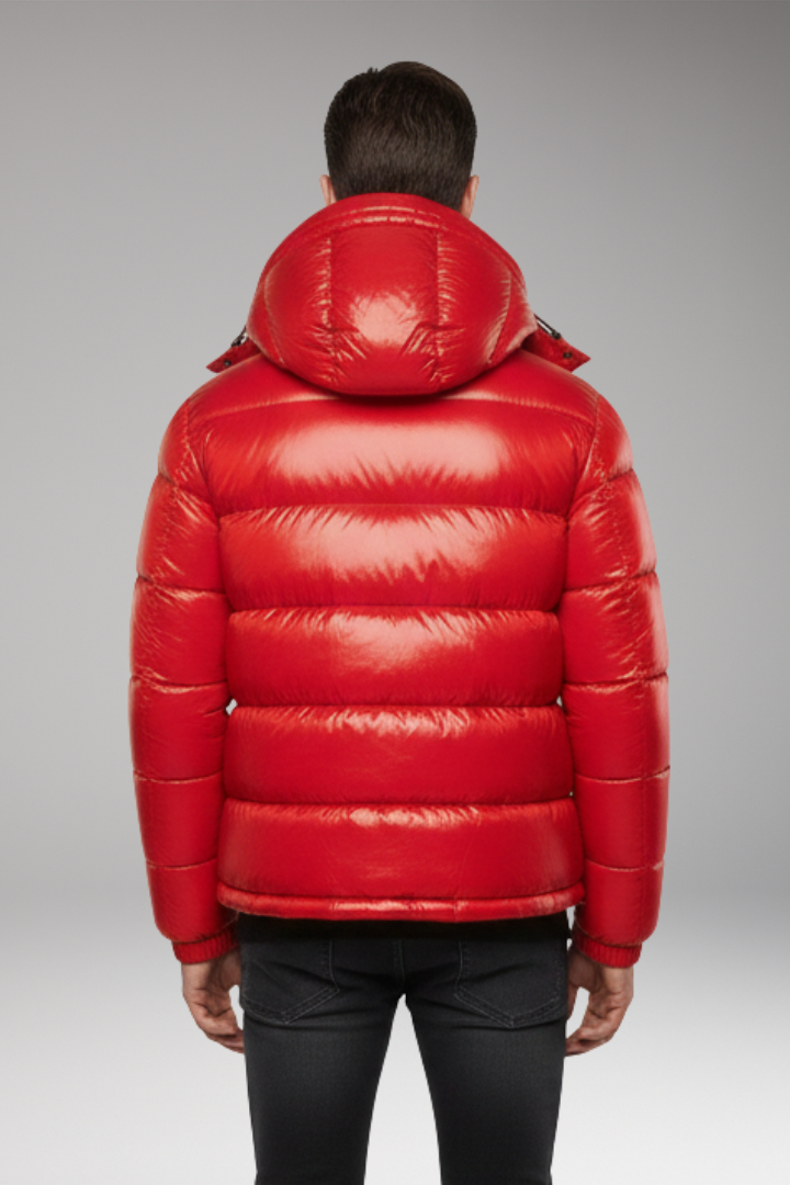 Unisex Puffer Jacket with Hooded Neckline and Quilted Surface