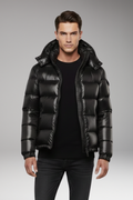 Unisex Puffer Jacket with Hooded Neckline and Quilted Surface