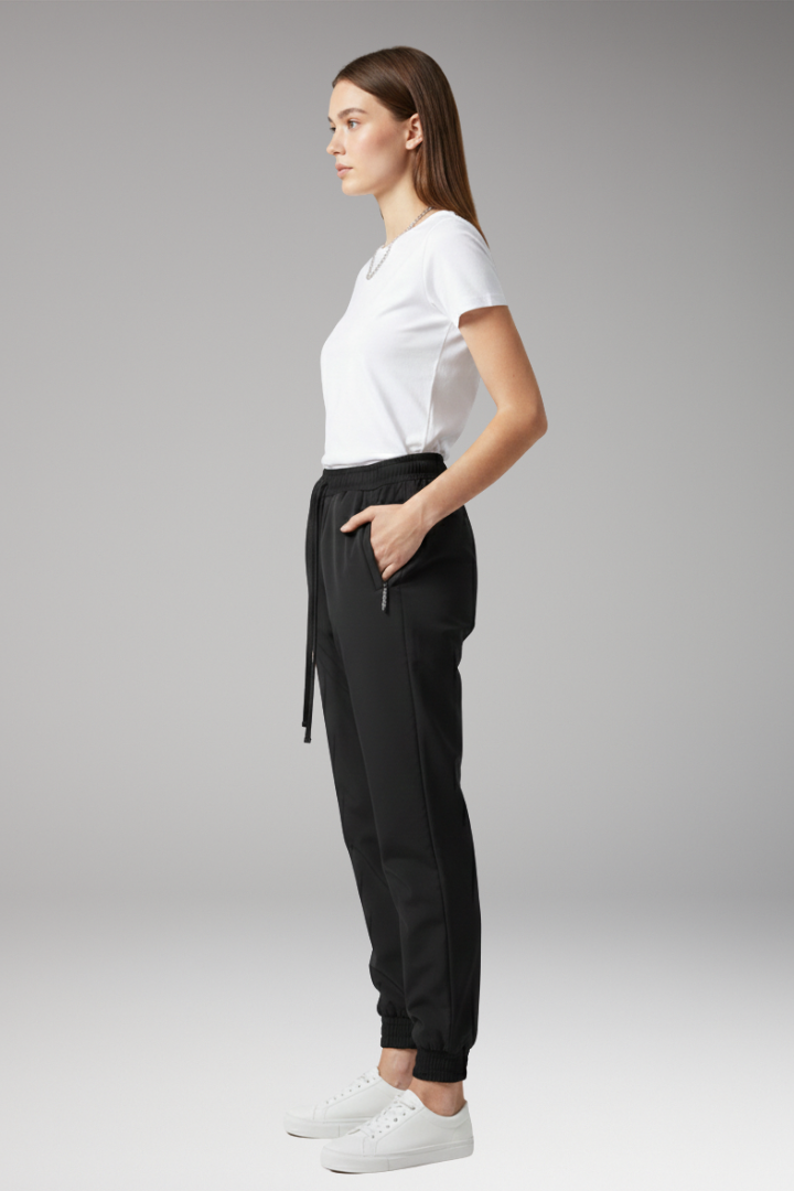 Women's Trousers with Adjustable Waist and Inner Lining