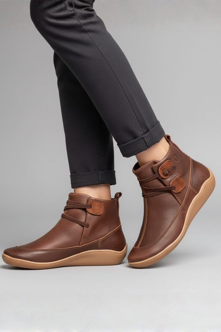 Women's Ankle Boots with Waterproof Upper and Rubber Sole