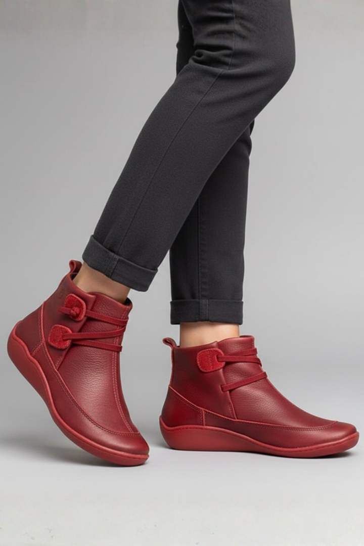 Women's Ankle Boots with Waterproof Upper and Rubber Sole