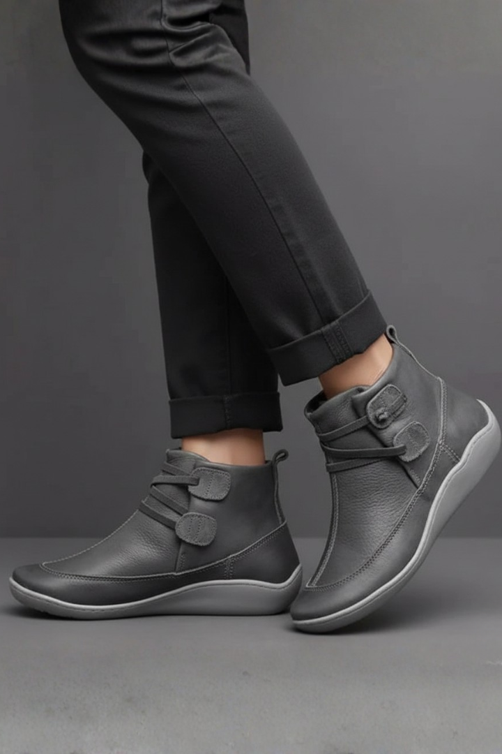 Women's Ankle Boots with Waterproof Upper and Rubber Sole