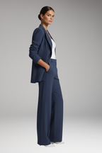 Women's Blazer Suit with Lapel Blazer and Straight-Leg Trousers