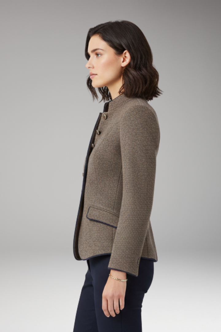 Women's Blazer with Lapel Collar and Button Closure