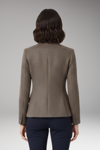 Women's Blazer with Lapel Collar and Button Closure