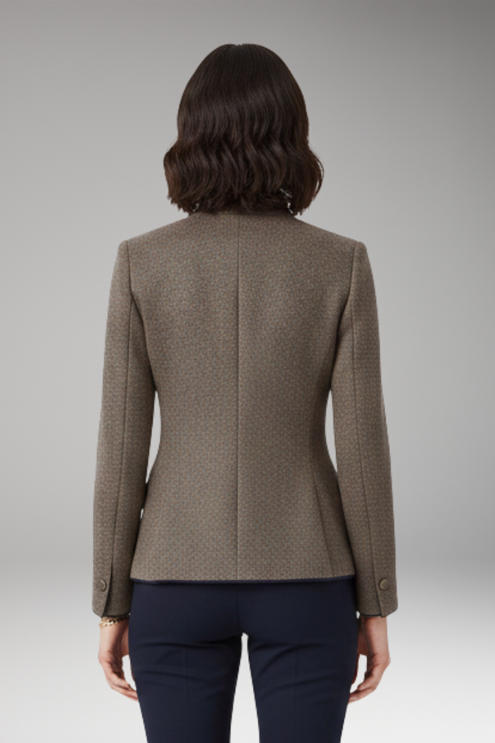 Women's Blazer with Lapel Collar and Button Closure