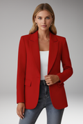 Women's Blazer with Lapel Collar and Single Button