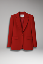 Women's Blazer with Lapel Collar and Single Button