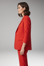 Women's Blazer with Notched Collar and One-Button Closure