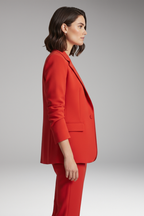 Women's Blazer with Notched Collar and One-Button Closure