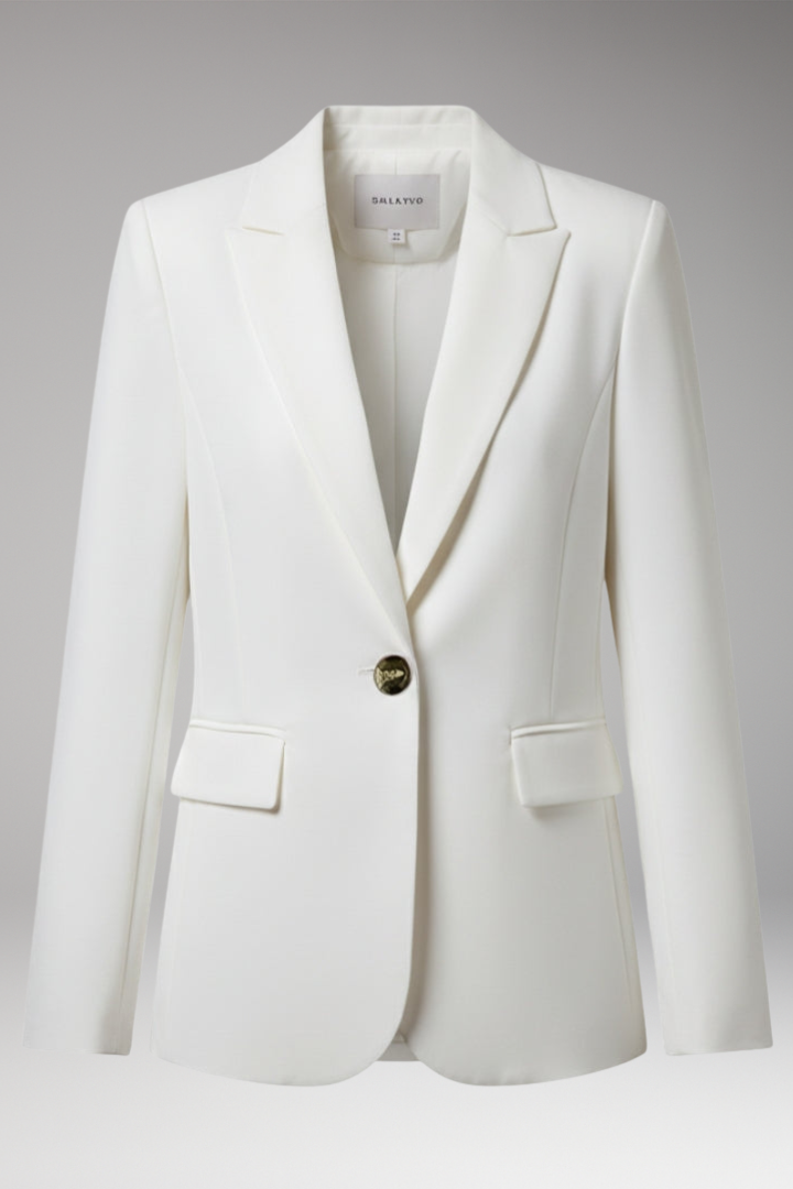 Women's Blazer with Notched Lapel and Button Closure