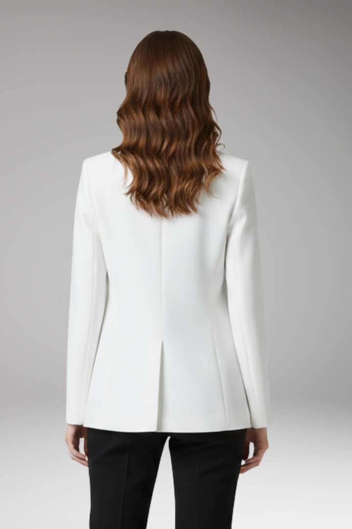 Women's Blazer with Notched Lapel and Button Closure