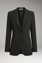 Women's Blazer with Open Front and Lapel Collar