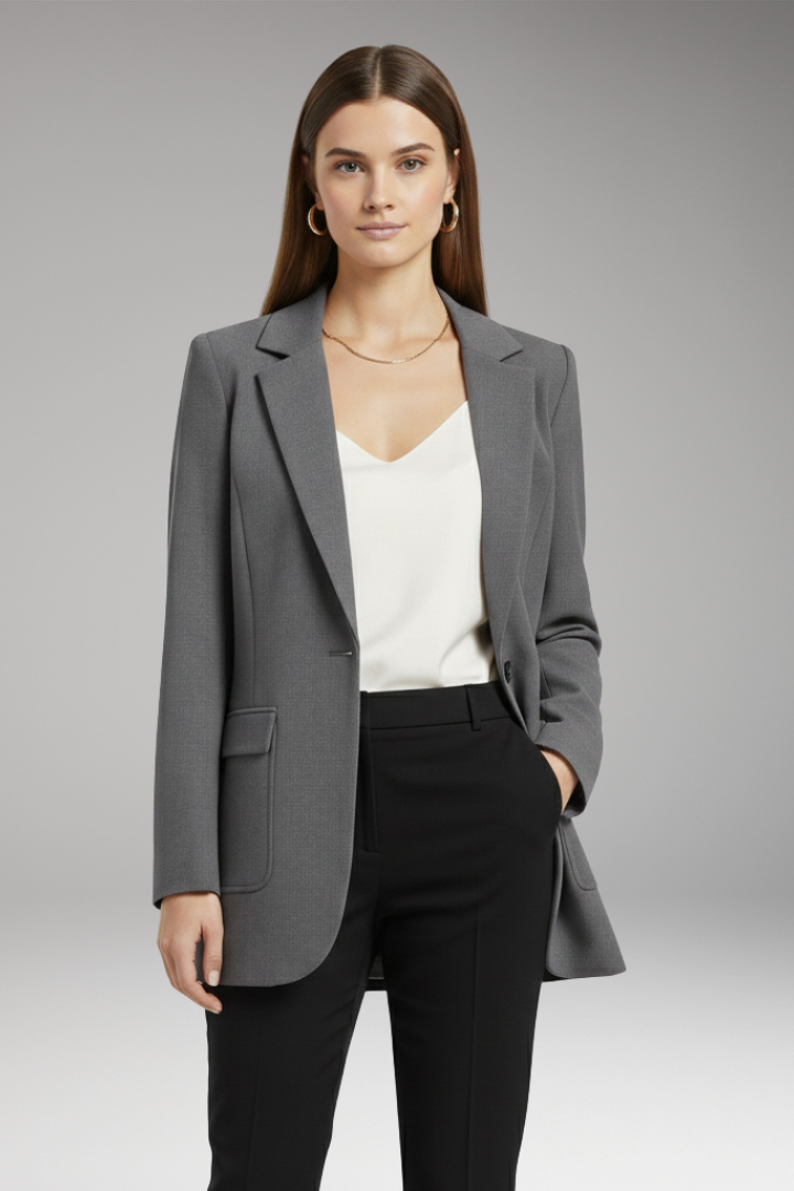 Women's Blazer with notch lapel and open front