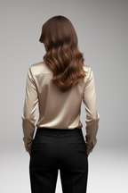 Women's Blouse with Cowl Neckline and Long Sleeves