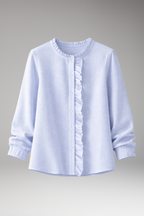 Women's Blouse with Round Neckline and Even Exterior