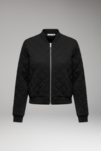 Women's Bomber Jacket with Zipper Closure and Ribbed Details