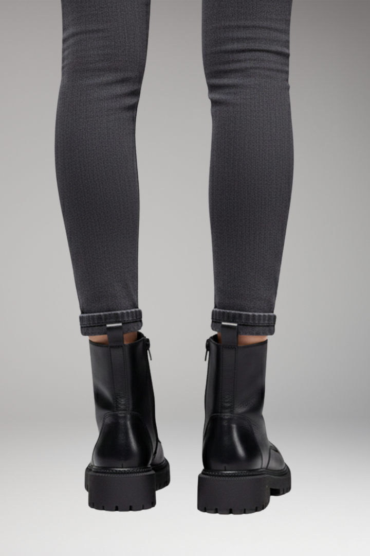 Women's Boots with Lace Closure and Side Zip