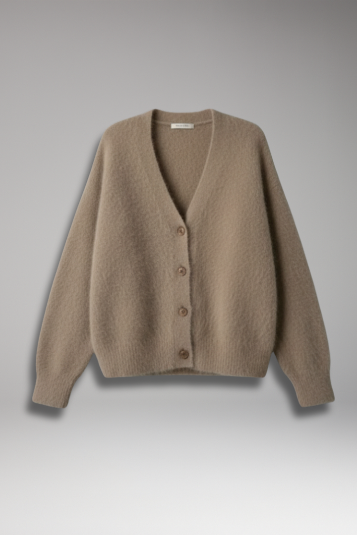 Women's Cardigan with Button Front and Textured Surface