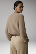 Women's Cardigan with Button Front and Textured Surface